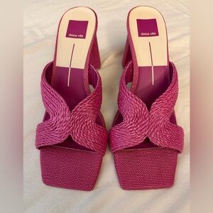 Dolce Vita Fuchsia Woven Heeled Sandals